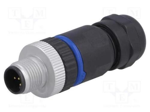 Ficha, M12, Pin: 5, Macho, C&oacute;digo A-Devicenet / Canopen, com Cabo