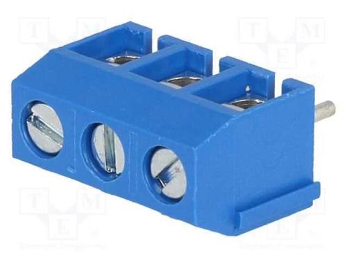 PCB bloco terminal, angulares 90, 5mm, faixas: 3,.