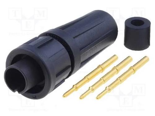 Conector: Redondos, En2, Ficha, Macho, Solda, com Cabo, Pin: 3, 6,5a