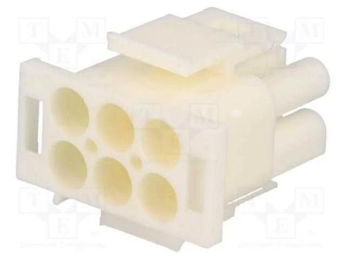 Ficha, Fio-Fio, Macho/F&ecirc;mea, Universal Mate-N-Lok, 6,35mm, Pin: 6