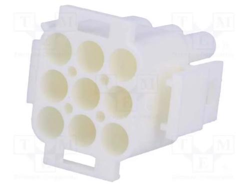 Ficha, Fio-Fio, Macho/F&ecirc;mea, Universal Mate-N-Lok, 6,35mm, Pin: 9