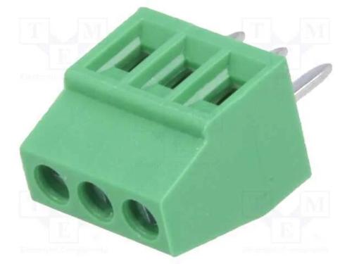 PCB bloco terminal, angulares 90, 2,54mm, faixas:.