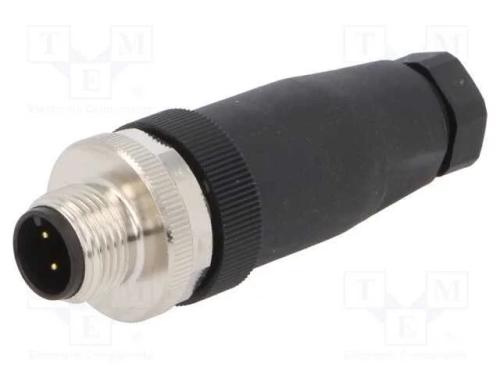 Ficha, M12, Pin: 4, Macho, C&oacute;digo A-Devicenet / Canopen, com Cabo