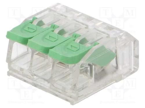 Conector r&aacute;pido, aperto de molas, 0,2&divide;4mm2, 24AWG.