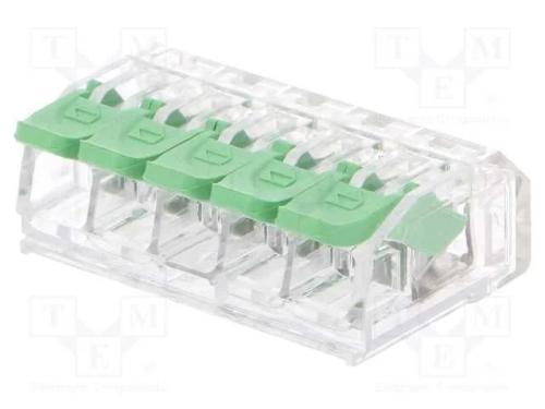 Conector r&aacute;pido, aperto de molas, 0,2&divide;4mm2, 24AWG.