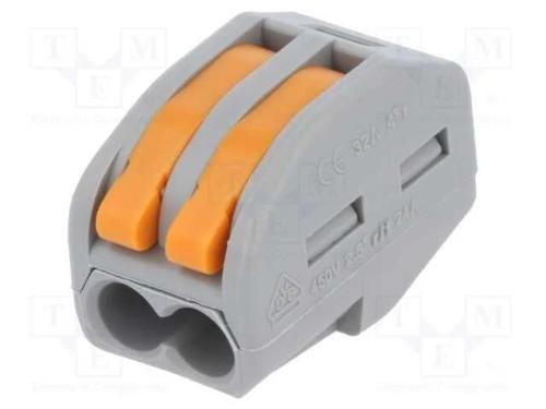 Conector r&aacute;pido, aperto de molas, 0,2&divide;2,5mm2, 28A.