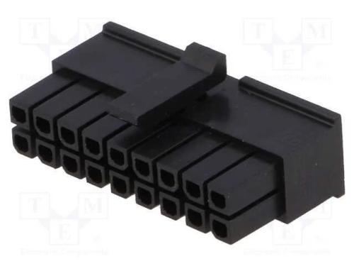 Ficha, Fio-Placa, F&ecirc;mea, Micro-Fit 3.0, 3mm, Pin: 18, Sem Contactos