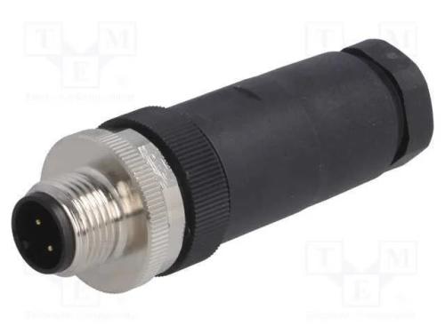 Ficha, M12, Pin: 4, Macho, C&oacute;digo A-Devicenet / Canopen, com Cabo