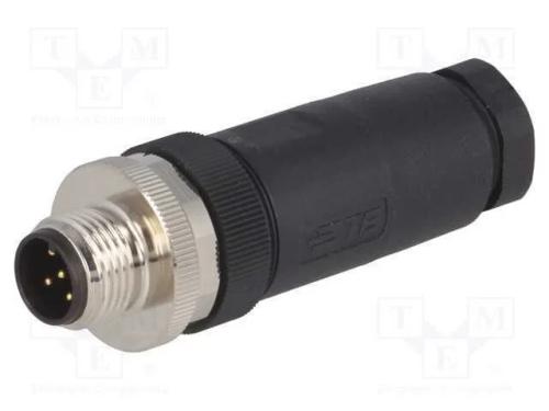 Ficha, M12, Pin: 5, Macho, C&oacute;digo A-Devicenet / Canopen, com Cabo