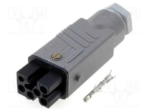 Conector: Retangulares, St, Ficha, F&ecirc;mea, Pin: 5, Prateado, Ip54, 10a