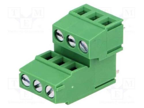 PCB bloco terminal, angulares 90, 5mm, faixas: 6,.