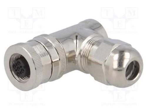 Ficha, M12, Pin: 4, F&ecirc;mea, C&oacute;digo D-Ethernet, com Cabo, Ip67, 250v