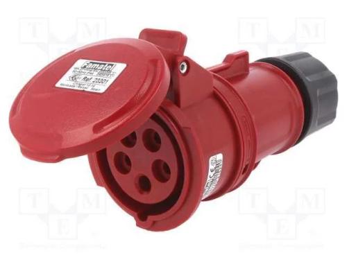 Conector: de Alimenta&ccedil;&atilde;o Ac 3 Fases, Tomada, F&ecirc;mea, 16a, Ip44