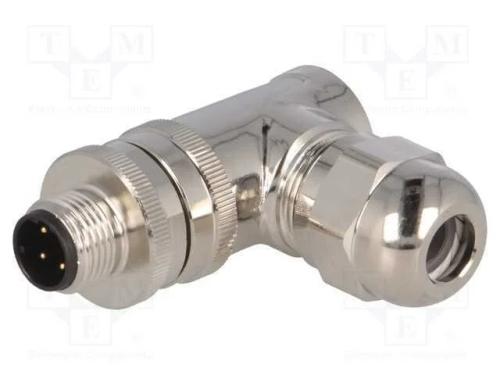Ficha, M12, Pin: 4, Macho, C&oacute;digo D-Ethernet, com Cabo, Ip67, 250v