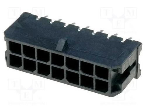 Tomada, Fio-Placa, Macho, Micro-Fit 3.0, 3mm, Pin: 14, Tht, 5a, 600v