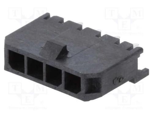 Tomada, Fio-Placa, Macho, Micro-Fit 3.0, 3mm, Pin: 4, Tht, 5a, 600v