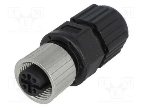 Ficha, M12, Pin: 4, F&ecirc;mea, C&oacute;digo A-Devicenet / Canopen, com Cabo