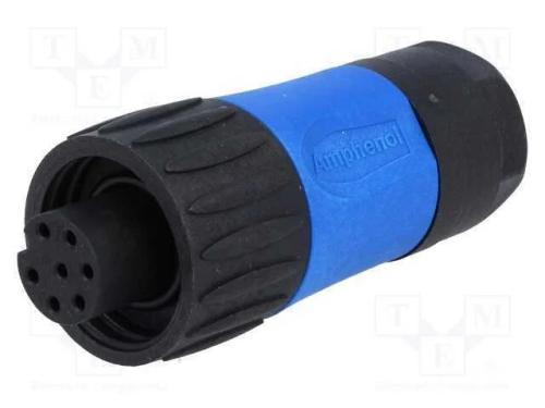 Conector: Redondos, Ficha, com Cabo, Pin: 7, F&ecirc;mea, Solda, Prateado