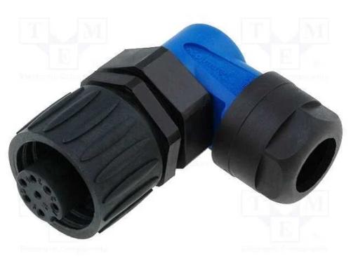 Conector: Redondos, Ficha, com Cabo, Pin: 7, F&ecirc;mea, Solda, Prateado