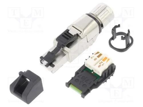 Ficha, Rj45, Pin: 8, Cat: 6a, Blindadas,Com a Tapa Protectora, Ip20