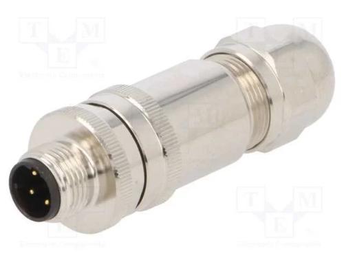 Ficha, M12, Pin: 4, Macho, C&oacute;digo D-Ethernet, com Cabo, Ip67, 250v