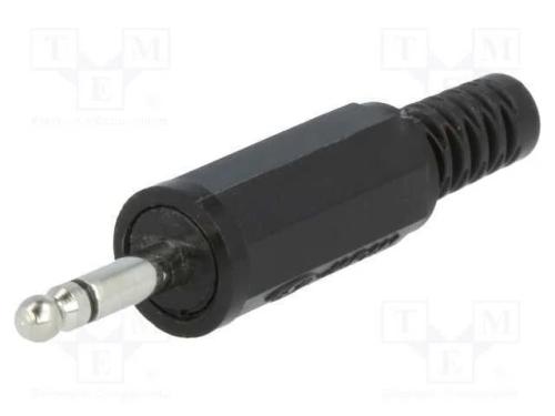 Ficha, Jack 2,5mm, macho, mono,com o anel proteto.