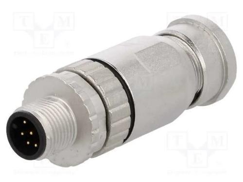 Ficha, M12, Pin: 8, Macho, C&oacute;digo A-Devicenet / Canopen, com Cabo