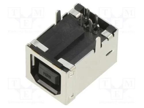 Conector: Usb B, Pin: 4, Tht, Angulares 90&deg;, Cobertura: Gold Flash