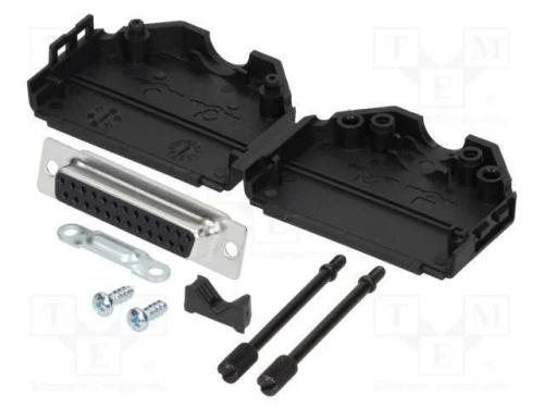 D-Sub, PIN: 25, ficha, f&ecirc;mea, simples, solda, com.