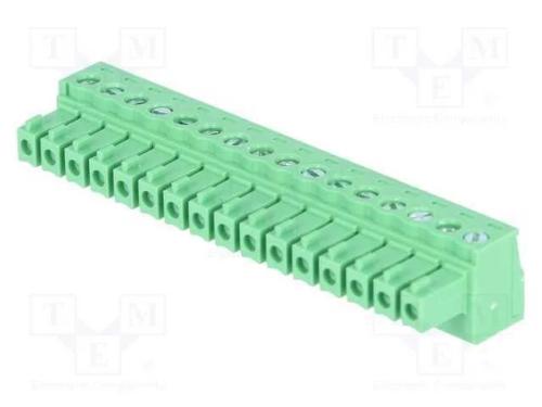 Bloco terminal separ&aacute;vel, 3,81mm, faixas: 16, sim.