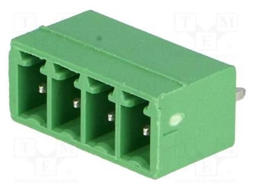 Bloco terminal separ&aacute;vel, 3,81mm, faixas: 4, simp.