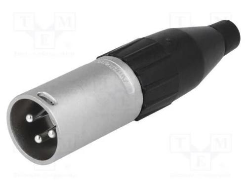 Ficha, Xlr, Macho, Pin: 3, Simples, com Cabo, Solda, Contatos: Lat&atilde;o