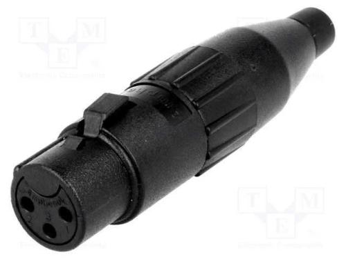 Ficha, Xlr, F&ecirc;mea, Pin: 3, Simples, com Cabo, Solda, Estanhado, 133v