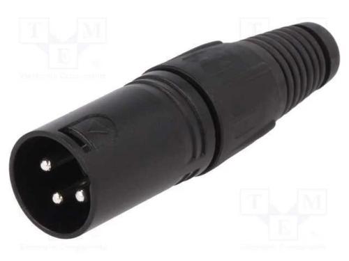 Ficha, Xlr, Macho, Pin: 3, Simples, com Cabo, Solda, Prateado, Preta