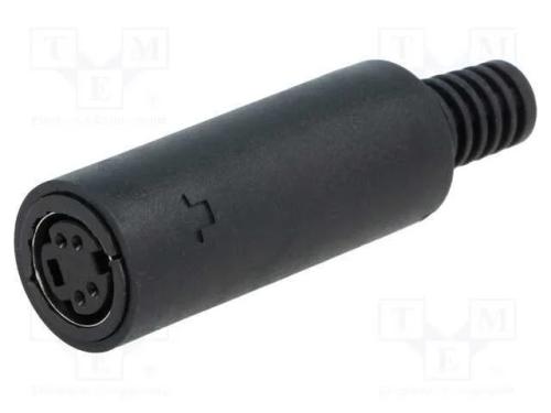 Ficha, DIN mini, f&ecirc;mea, PIN: 4, com o anel protet.