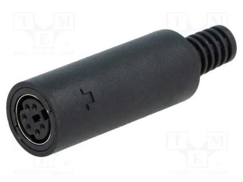 Ficha, DIN mini, f&ecirc;mea, PIN: 6, com o anel protet.