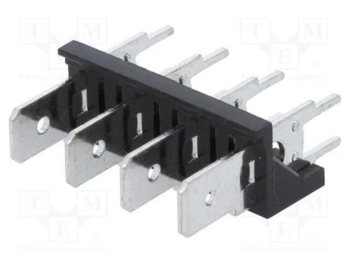 Conetor: listel de conectores, 6,3mm, THT, 250V, .