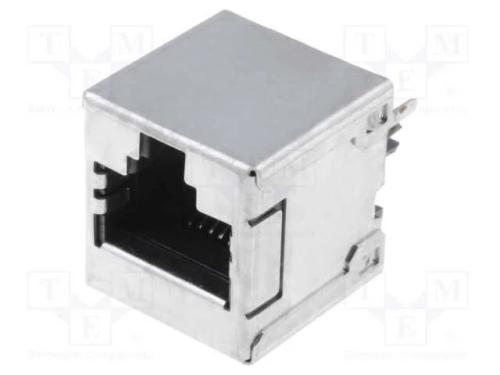 Tomada, Rj45, Pin: 8, Cat: 5e, Blindadas, Dourado, Sistema: 8p8c, Tht