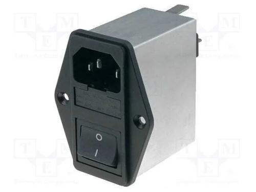 Conector: de alimenta&ccedil;&atilde;o, tomada, macho, 6A, 250V.