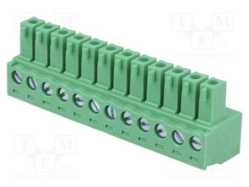 Bloco terminal separ&aacute;vel, 3,81mm, faixas: 12, sim.