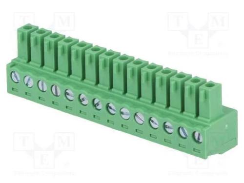 Bloco terminal separ&aacute;vel, 3,81mm, faixas: 14, sim.