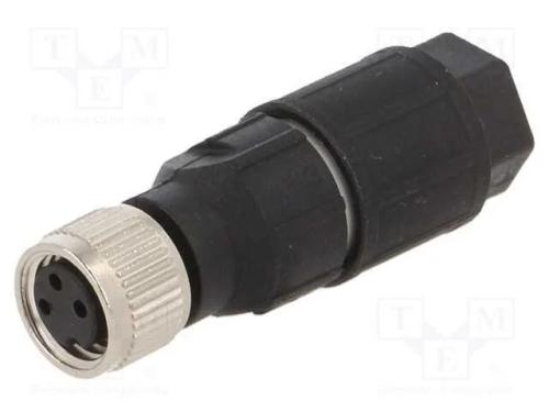 Conector: M8, f&ecirc;mea, PIN: 3, simples, com cabo, f.