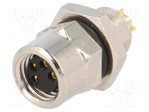 Conector: M8, f&ecirc;mea, PIN: 4, para painel,porca de.