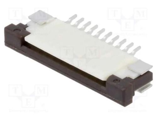 Conector: Ffc/Fpc, Horizontais, Pin: 10, Zif, Smt, 50v, 0,4a, H: 2,5mm