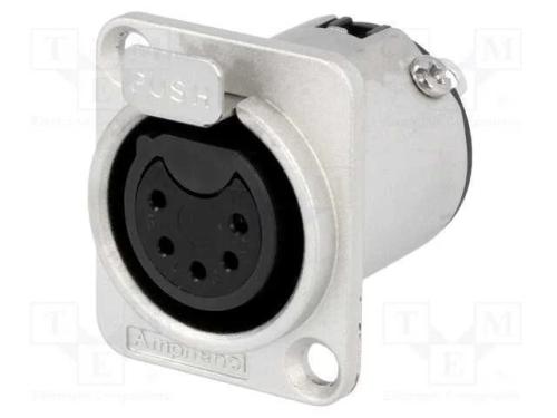 Tomada, Xlr, F&ecirc;mea, Pin: 5, Simples, Solda, Estanhado, 133v, 7,5a