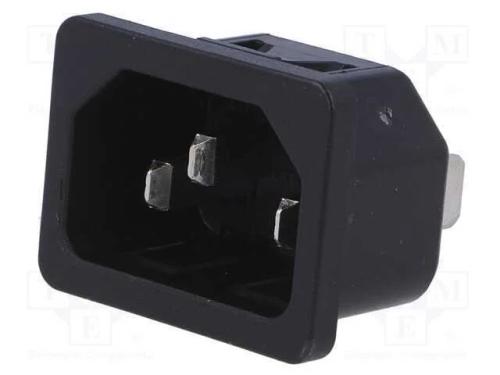 Conector: de alimenta&ccedil;&atilde;o, tomada, macho, 10A, 250.