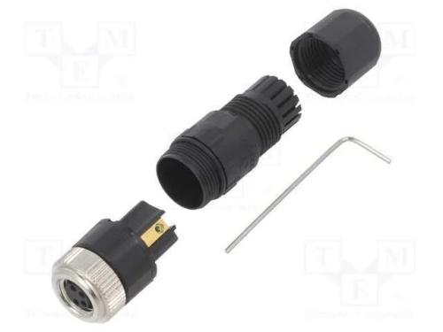 Conector: M8, f&ecirc;mea, PIN: 4, simples, com cabo, f.