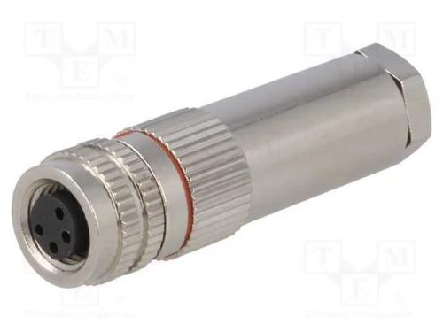 Conector: M8, f&ecirc;mea, PIN: 4, com cabo, ficha, 3A,.
