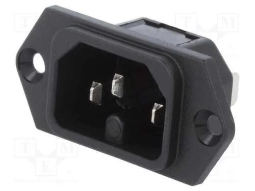 Conector: de alimenta&ccedil;&atilde;o, tomada, macho, 10A, 250.
