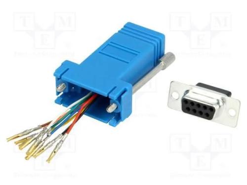 Passo: adaptador, D-Sub 9pin feminino,RJ45 tomada.